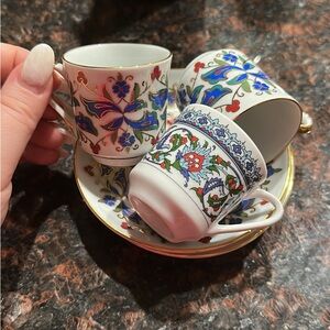 Floral Porcelain Tea Cup and Saucer Set